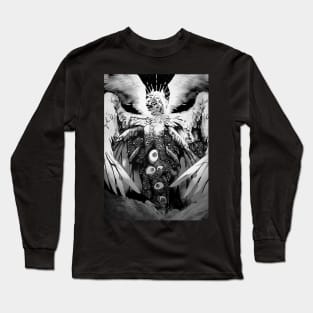 Creepy manga biblical angel Scary Eyes Horror Halloween Long Sleeve T-Shirt